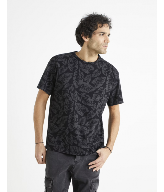 T-shirt col rond 100% coton - noir